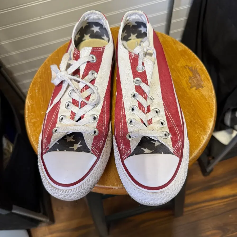 Converse All Star Patriotic Canvas Low Top Sneakers Unisex M6 W8 - Picture 2 of 11